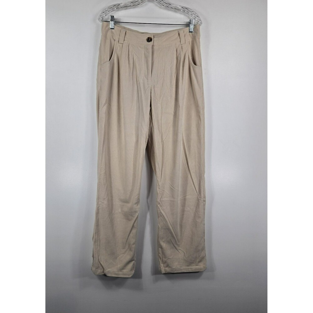 Halara Women's Size Large Tall Corduroy Casual Pants White Swan NWT